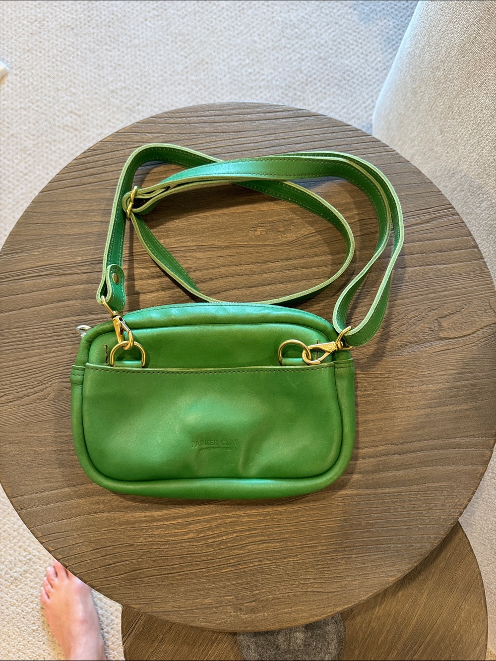 Parker Clay Desta convertible crossbody/belt bag with Gold Hardware